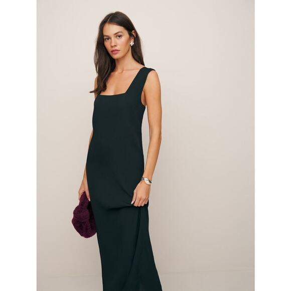 Reformation Vea Midi Dress - 8 - Black - Picture 1 of 1
